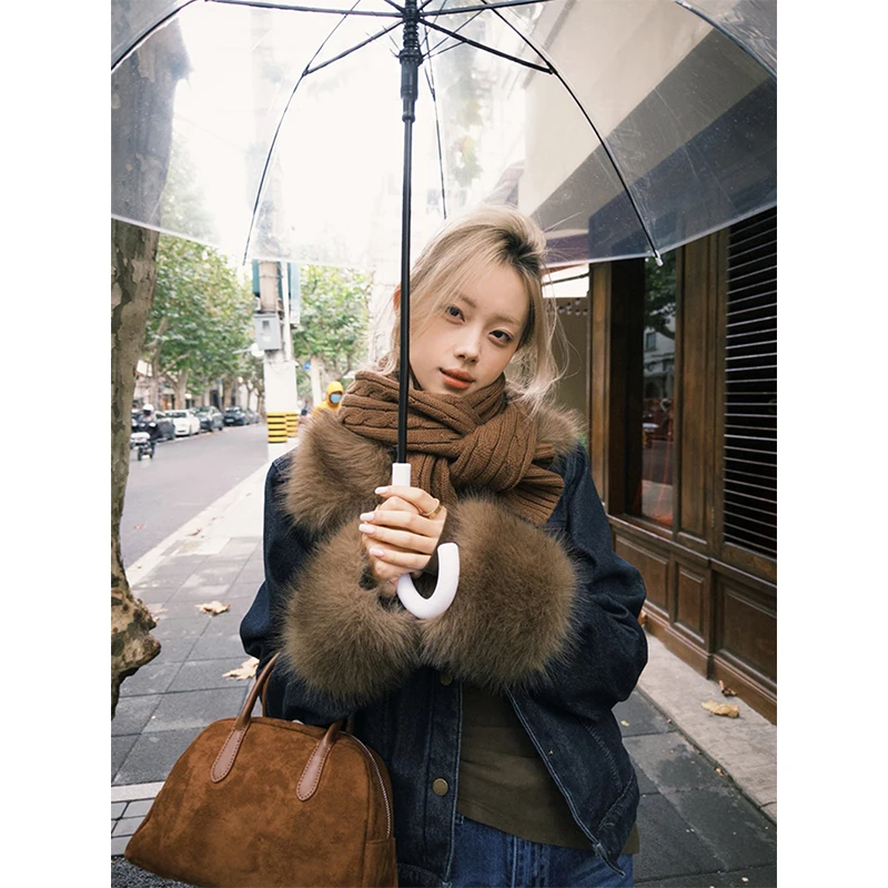 

MEXZT винтажные укороченные джинсовые куртки женские уличные джинсы из искусственного меха в стиле пэчворк пальто осень Harajuku корейская повседневная верхняя одежда новая