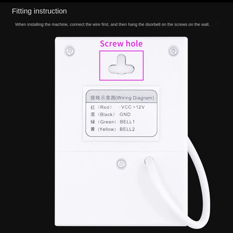1 Piece Ding Dong Doorbell Wired Ding Dong Doorbell 12V Wired Ding Dong Doorbell 4-Wire Doorbell For Access Control
