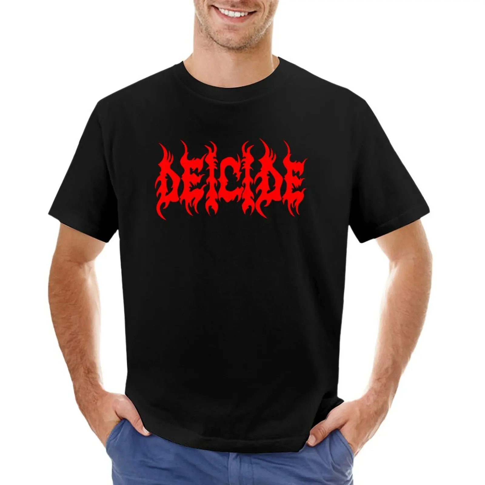 

Deicide Red Logo T-Shirt baggy shirts blanks animal prinfor boys Short sleeve tee Men's t-shirts