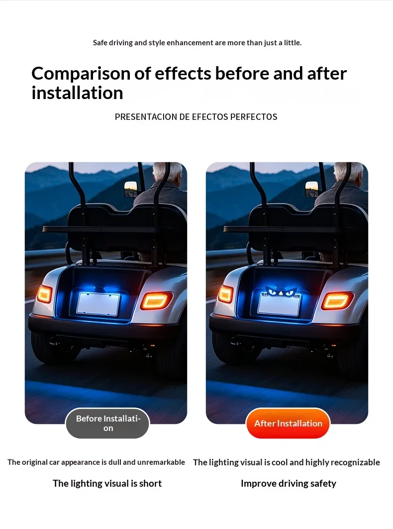 2026 Neuestes Motorrad Cool Demon Eye LED Kennzeichenbeleuchtung Wasserdichtes Ambientlicht Scheinwerfer Bremslicht Motorradbeleuchtung – Detail 4