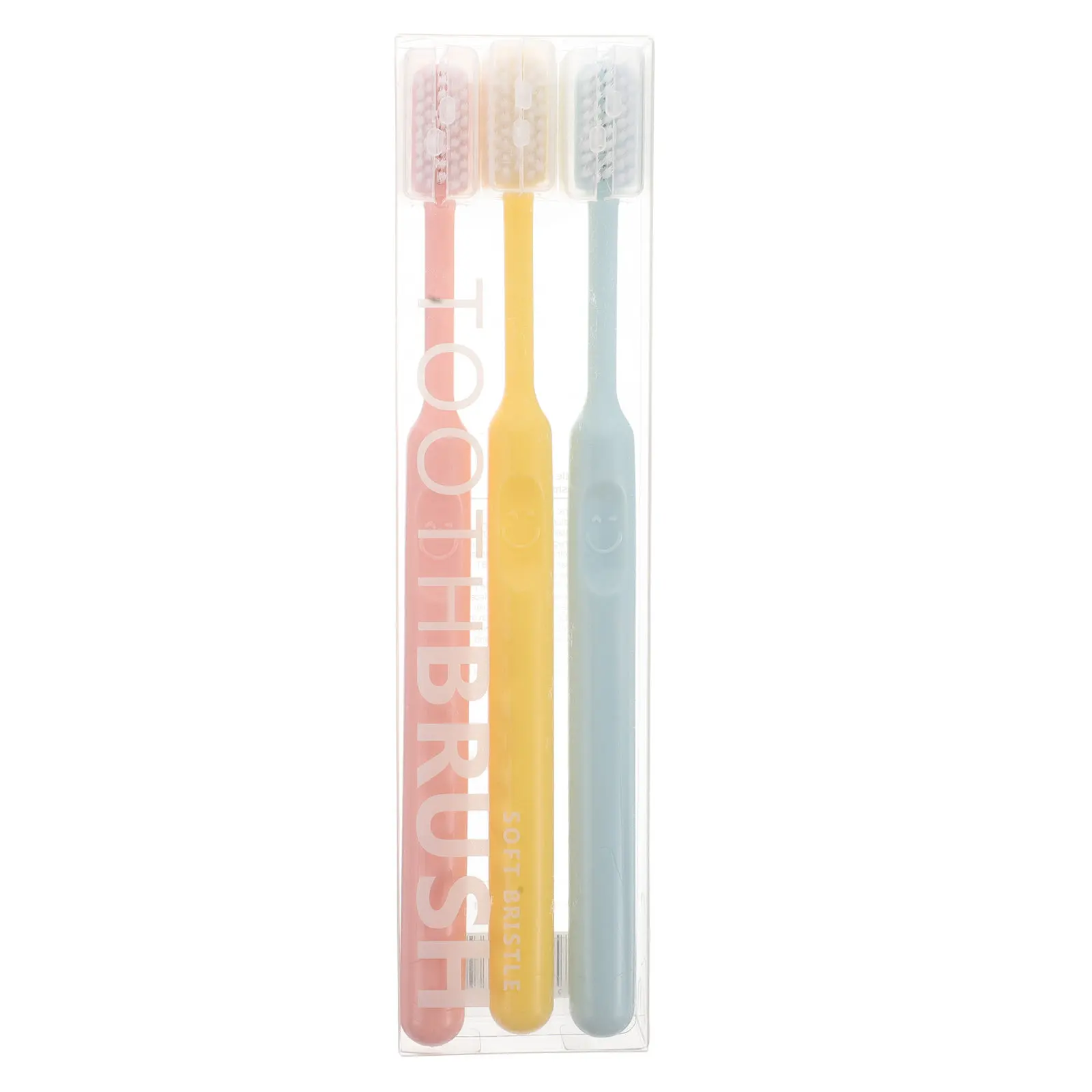 3Pcs Soft Toothbrush Set Minimalist Design Travel Size Household Use for Sensitive Gums Oral Care Tools Portable