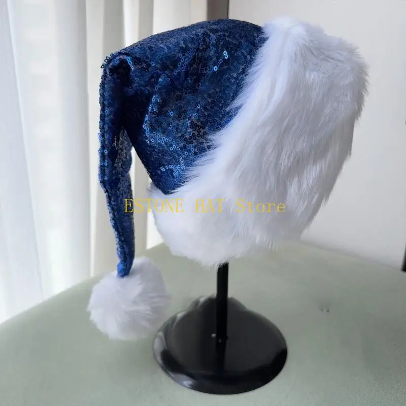 49MF Sprankelende Pailletten Kerstkostuum Hoed Pailletten Hoed Kerstversiering Hoed Kerstmankostuum Hoed Voor Vrouwen Kind