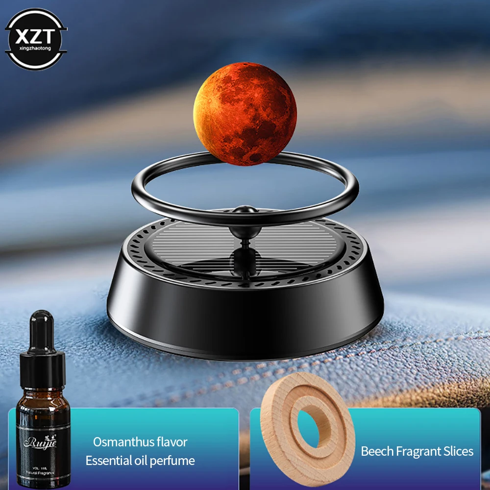 Solar Interstellar Ball Rotate Car Aromatherapy Vehicle Perfume Air Freshener Auto Essential Oil Diffuser Car Fragrance Decorate