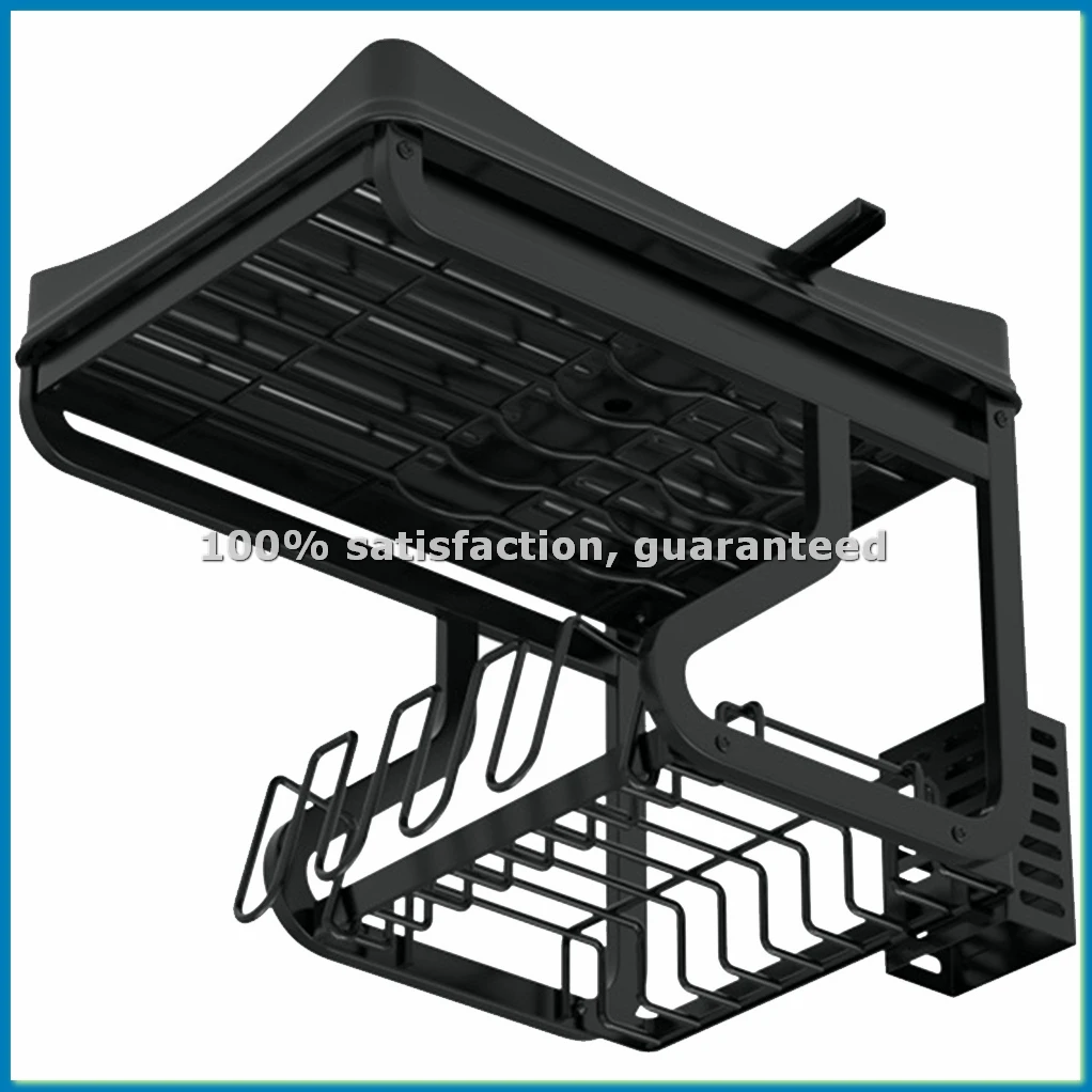 

Dish Drying Rack for Kitchen Counter, 2-Tier Drainboard Set with Double-Layer Bowl Rack, Cup Rack, Drain Board-AT35