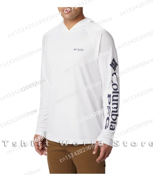 Columbia Pfg Hooded Fishing Shirt Outdoor UV Protection Fishing Clothes Men's Performance Sun Protection Fishing Hoodie Tops