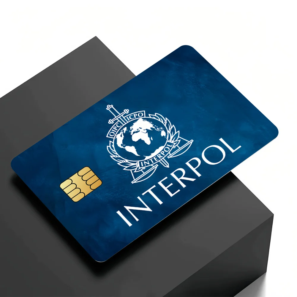 ملصقات بطاقات الائتمان المزخرفة المقاومة للماء من Interpol، 4 قطع من ملصقات حافلة البنك للديكور الأمامي للخصم