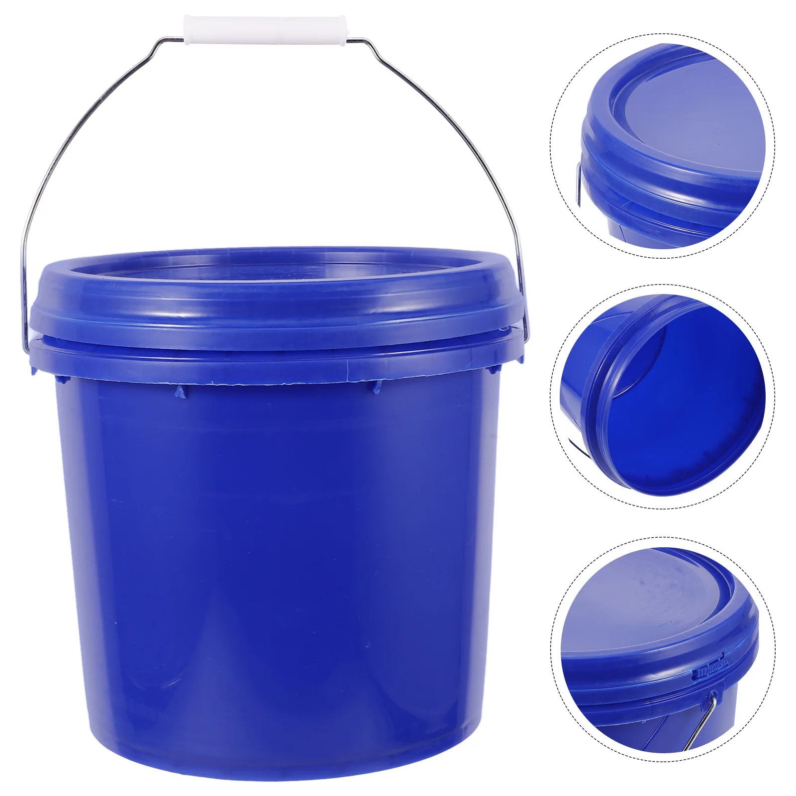 

Plastic Bucket with Lid Paint Pail Round Durable Paint Container Ergonomic Handle Leakproof Portable Use Round Bucket with Lid