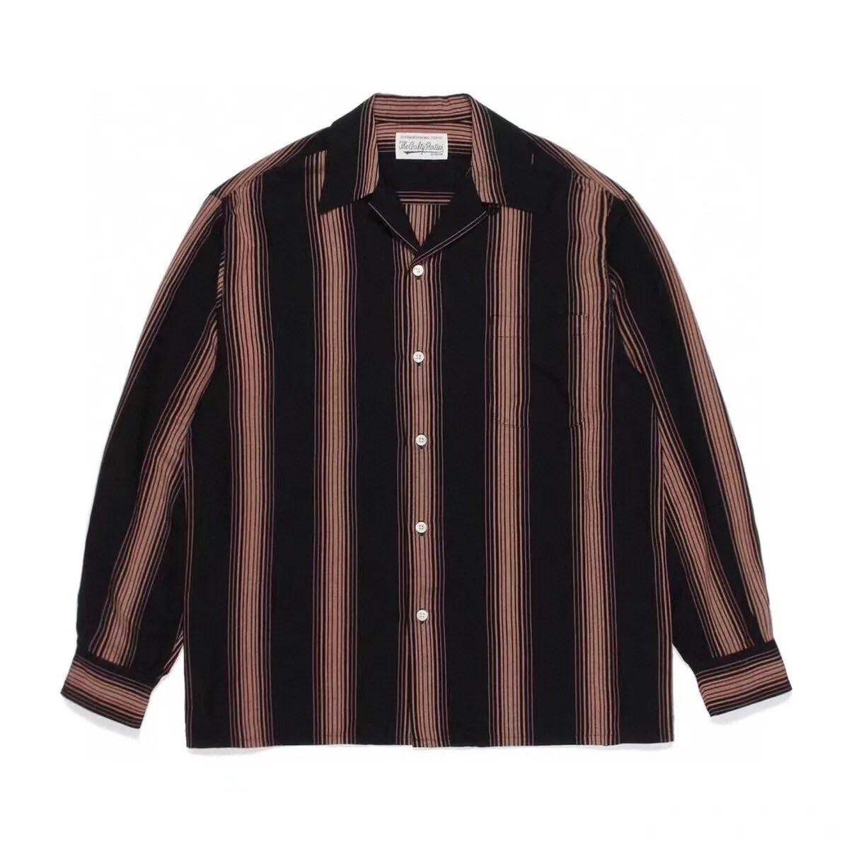 WACKOMARIA 22FW New STRIPED OPEN COLLAR SHIRT Striped Long Sleeved Shirt for Men