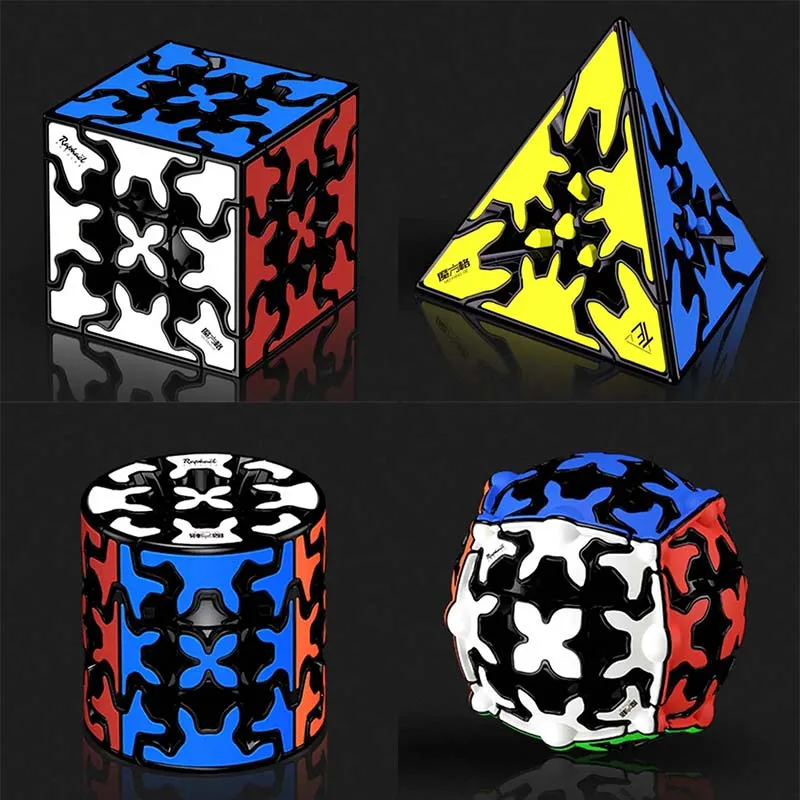 QiYi 3x3x3 Pyramid Cylindrical  Creative Shaped Cylinder Sphere Speed Magic Cube Gear  Educational Toy for Children Gift