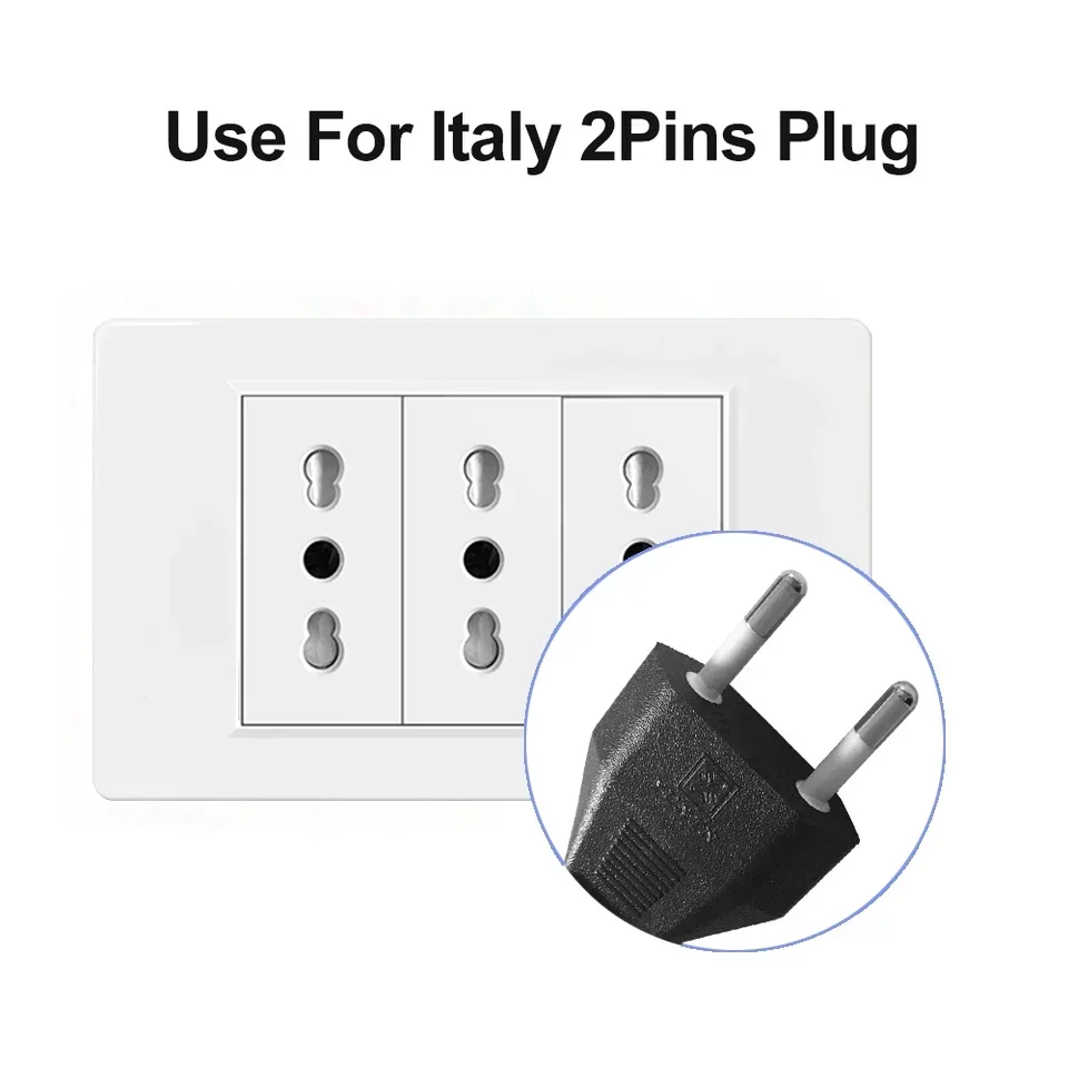 Italy Chile  Standard Outlet with USB Smart Type-c 20W Fast Charging, Dual USB Wall Socket Chile Plug Plastic Panel Light Switch