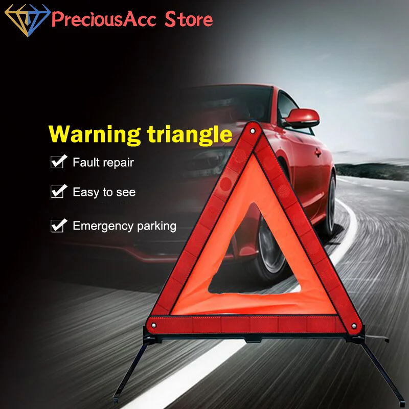Durable Car Emergency Tripod: Foldable Reflective Triangle Warning Strips