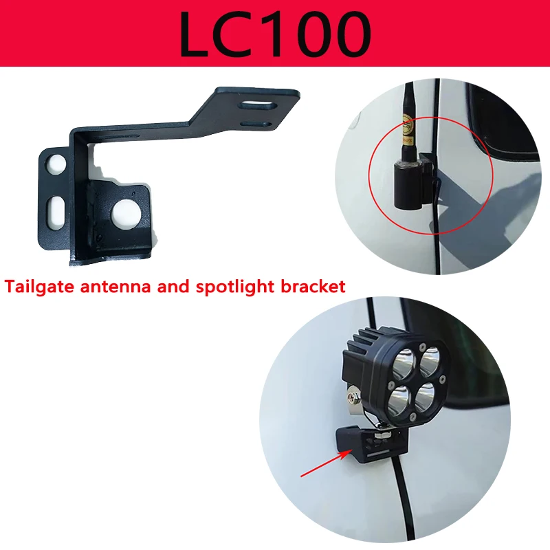 

For Toyota Land Cruiser LC100 Tailgate Spotlight Bracket Tailgate Antenna Bracket Black Manganese Steel Modification Parts