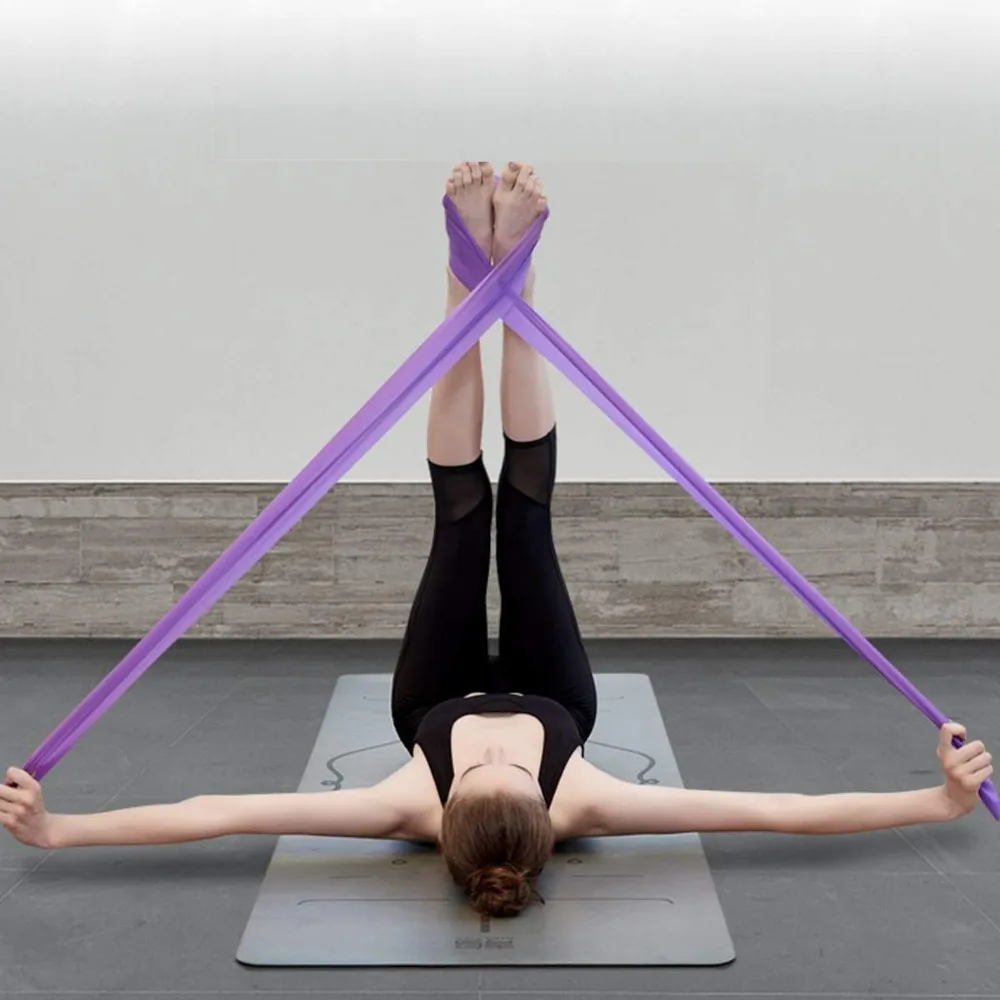 4er-Pack Yoga-Widerstandsbänder: elastische TPE-Stretchbänder für Physiotherapie, Fitness, Yoga, Pilates, Rehabilitation und Stärke – Detail 14