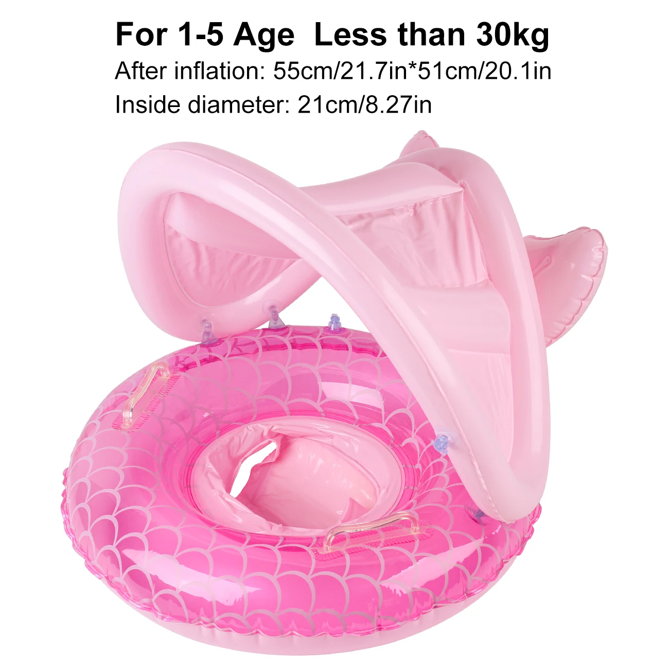 1 Stück Schwimmring mit Sonnendach, Pool-Float mit Sicherheitssitz, Schwimmring mit Sonnenschutz