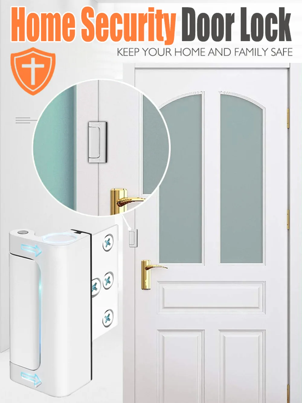 Home Security Door Lock Anti-theft Buckle Hotel Safety Buckle Indoor Bolt Door Lock Buckle Aluminum Safety Bolt Hinge view 6