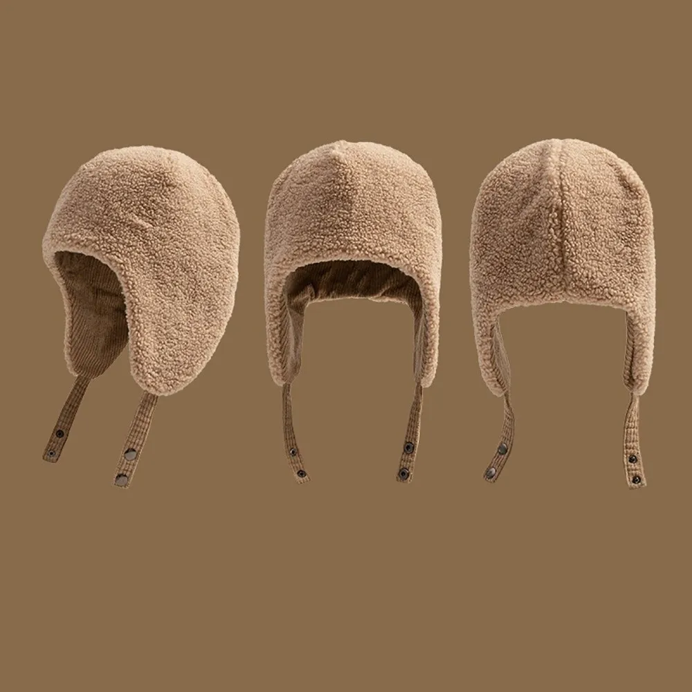 

Новая теплая шапка Lei Feng, ветрозащитная пуловерная шапка из овечьего пуха, двусторонняя носимая морозостойкая шапка с защитой ушей, осень и зима