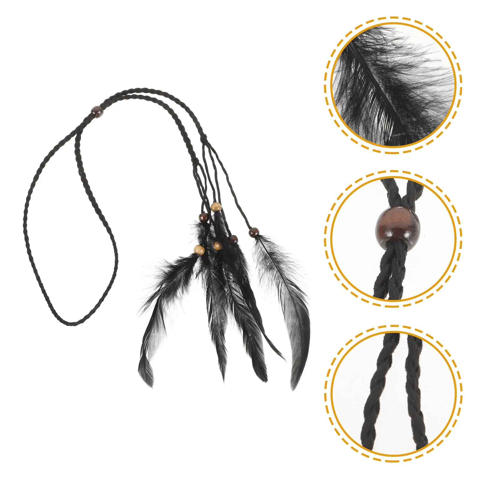 

Bohemian Headband For Women Faux Plume Hair Accessory Ethnic Rope Headpiece Carnival Costume Prop Bohemian Hair