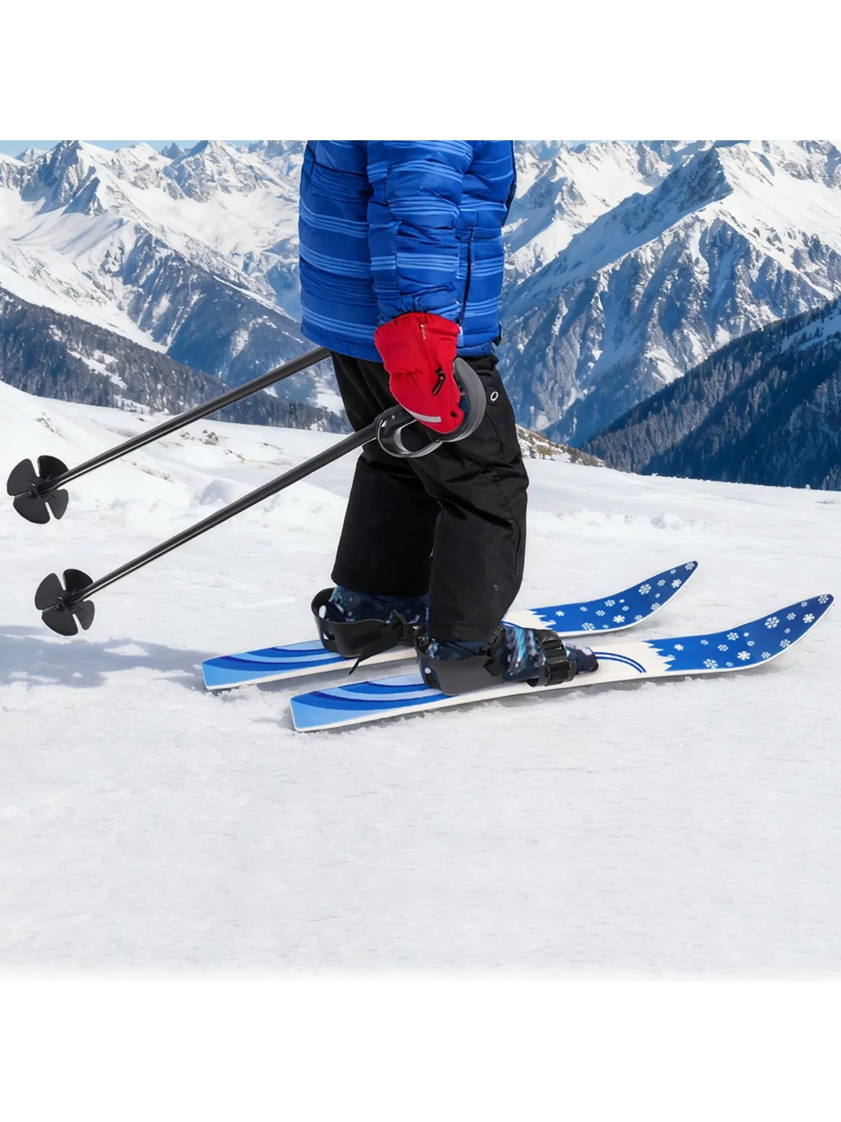 

Kids Ski Set, Ski Boards with 2 Ski Poles, for skiing, Outdoor Activities, for Children Age 2-8 Years Old, Max Load 50 kg, Blue