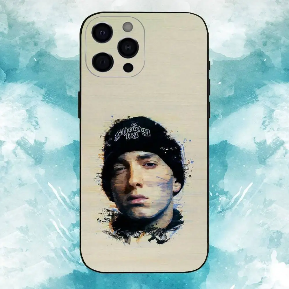 حافظة هاتف R-Rapper T-Tobey E-Eminem لهاتف iPhone17,16,15,14,13,12,11 Plus، Pro Max غطاء أسود ناعم #4