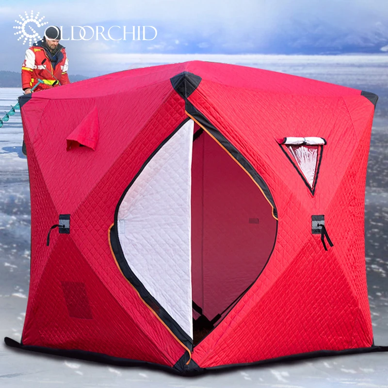 Instant Hub Style Ice Fishing Tent Manufacturer Outdoor Portable Shelter Cube Winter Pop Up Ice Fishing Tent