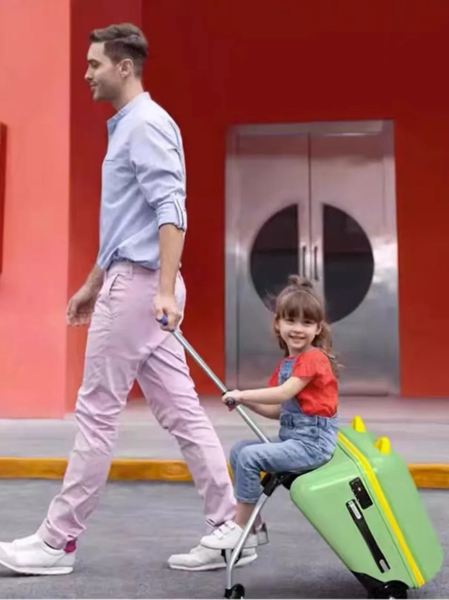 Homens preguiçosos mala crianças passeio no trole bagagem andando bagagem bebê mãe mala de viagem com rodas dobrável carry-on malas