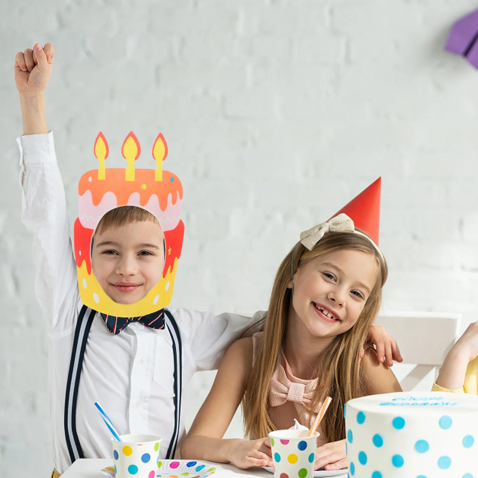 

Childrens Birthday Party Hats Cake Headband Photo Prop Fun and Playful Memories Durable Party Decor Birthday Hats for Kids