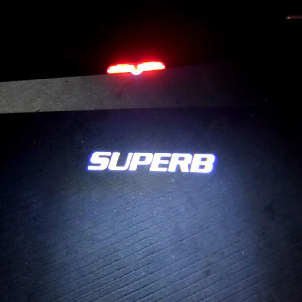 LED Car Door Ghost Shadow Logo Projector Welcome Light Accessories For Skoda Superb 2 MK2 3 MK3 3U 3V 3T B5 B6 B7 B8 2009 - 2020