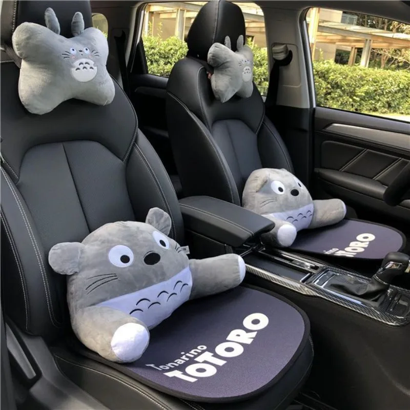 My Neighbor Totoro Cartoon Printed Car Seat Cushion Car Neck Pillow Lumbar Support  Popular Auto Interior Decor Accessories Gift