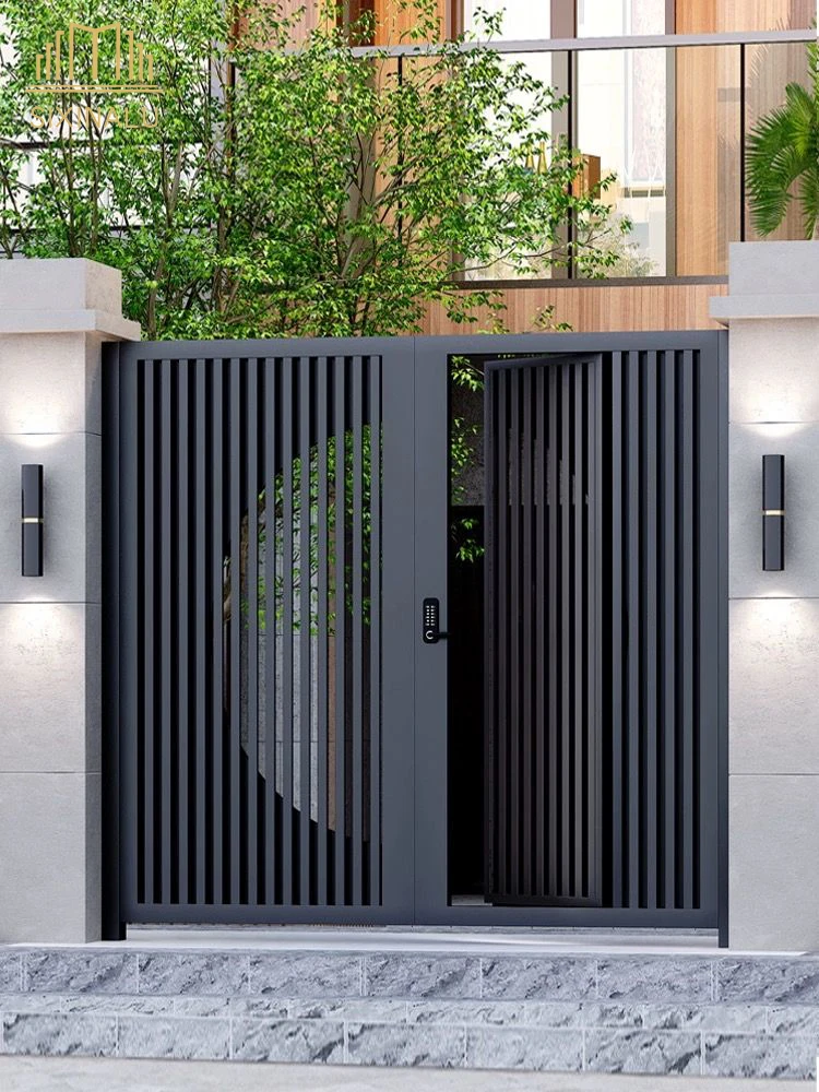 

SIXINALU Gates Casement Door Sliding Main Aluminum Fence Entrance Exterior Patio Back Side House Doors Home Decor Custom Panel