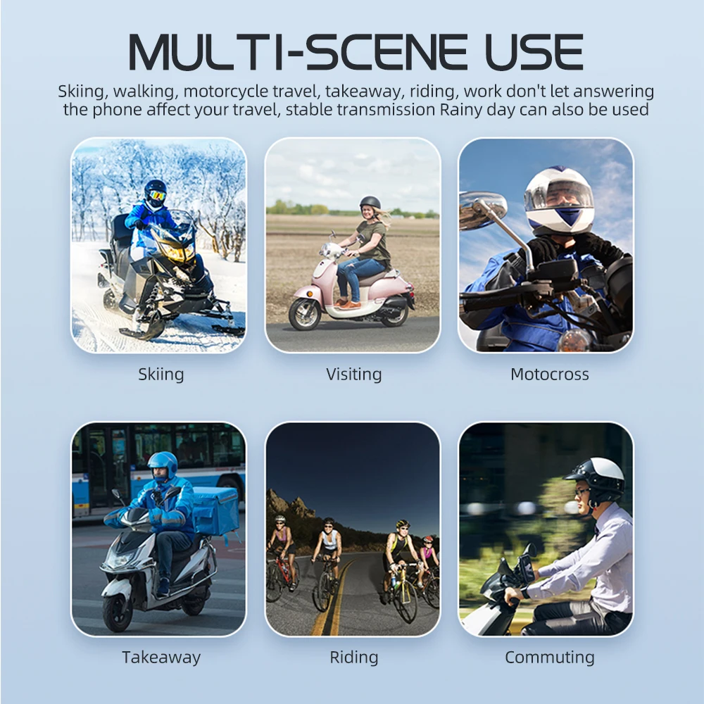 Kebidumei Y10 Bluetooth Motorcycle Helmet Headset Wireless MP3 Player 2000Mah Super Long Standby Earphone With Soft Hard Mic 4
