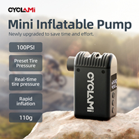 CYCLAMI A2 Mini Portable Bicycle Pump Rechargeable Air Inflator 100 PSI Type-C Bike Accessories for Schrader Presta Tires A2MINI