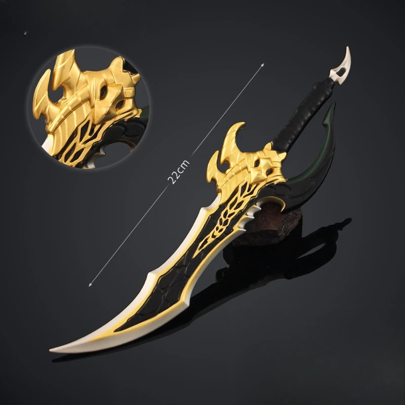 Épée de samouraï à nivellement Solo, armes périphériques de dessin animé, modèle d'épées Katana pour accessoire de Cosplay, artisanat en métal, ornements de bureau, jouet cadeau