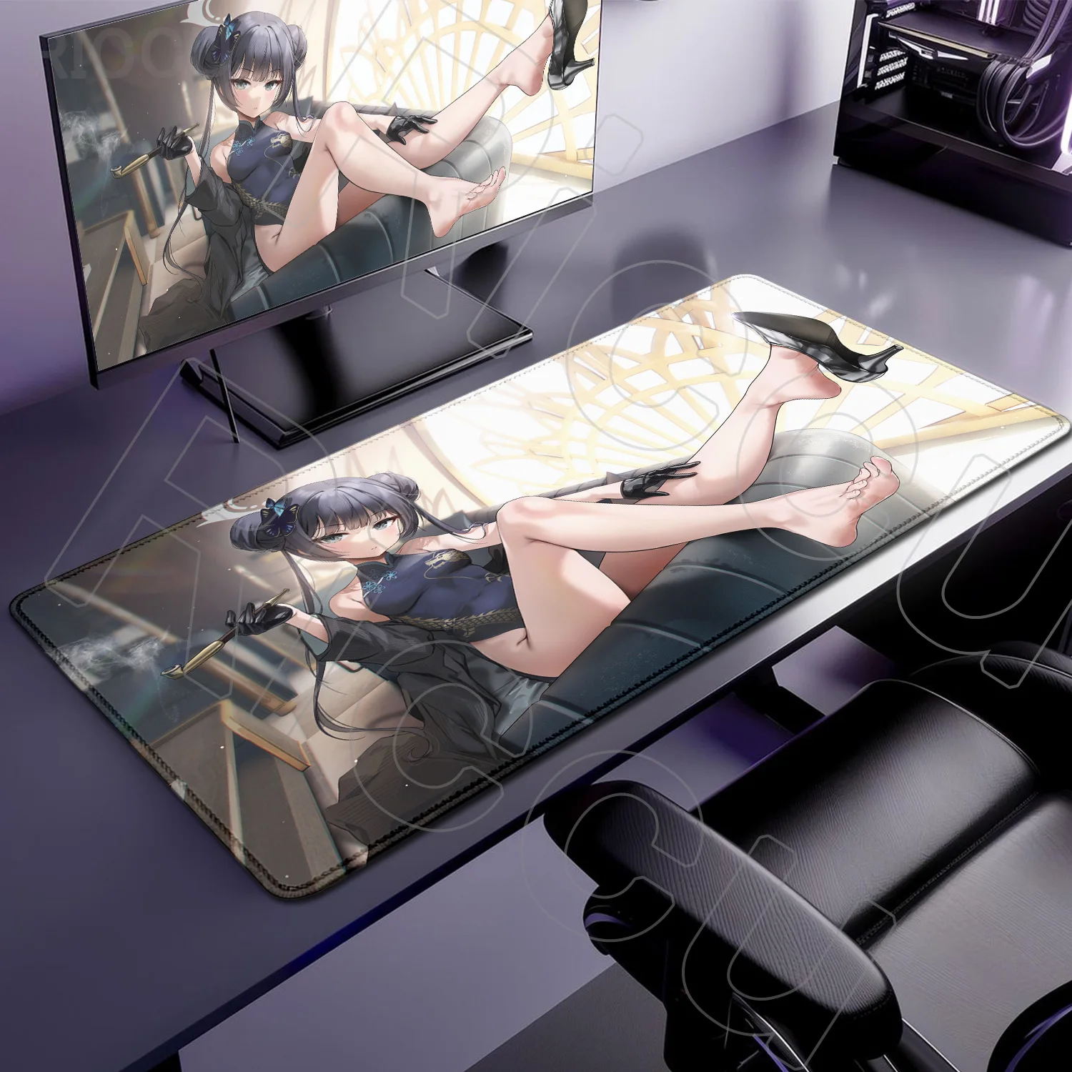 

Hentai Ryuuge Kisaki Sexy girl Blue Archive Game XXL Mouse pad Large Keyboard Gaming 400X900MM PC accessories HD expand Desk Mat
