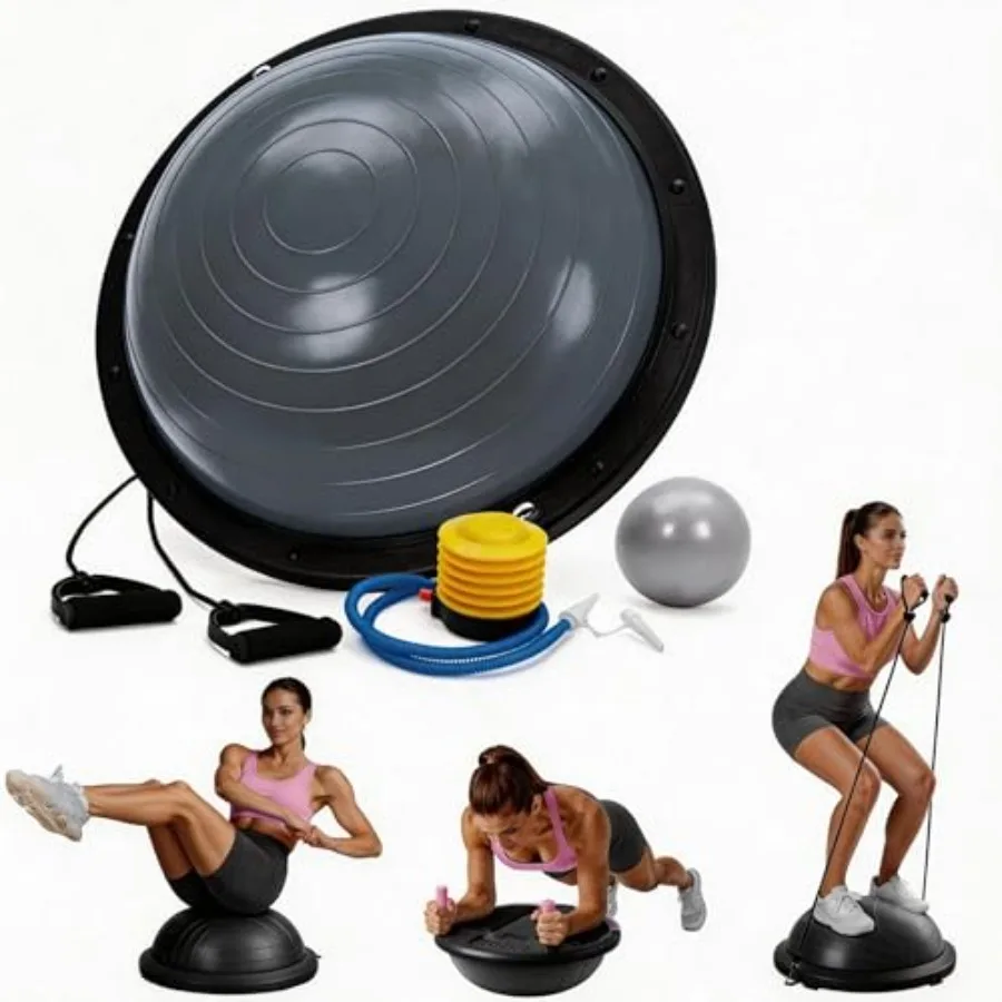 

Half Balance Ball 23 Inch Half Exercise Ball 1600Lb Capacity Non-Slip Base Balance Half Ball for Core Workouts Strength Trainin