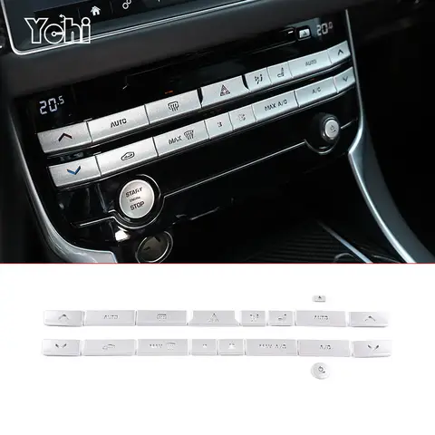 Jaguar XE XEL XF XFL F-PACE 2015-2020 자동차 중앙 제어 에어컨 버튼 커버 트림 스티커 자동차 인테리어 액세서리 Jaguar XE XEL XF XFL F-PACE 2015-2020 자동차 중앙 제어 에어컨 버튼 커버 트림 스티커 자동차 인테리어 액세서리
