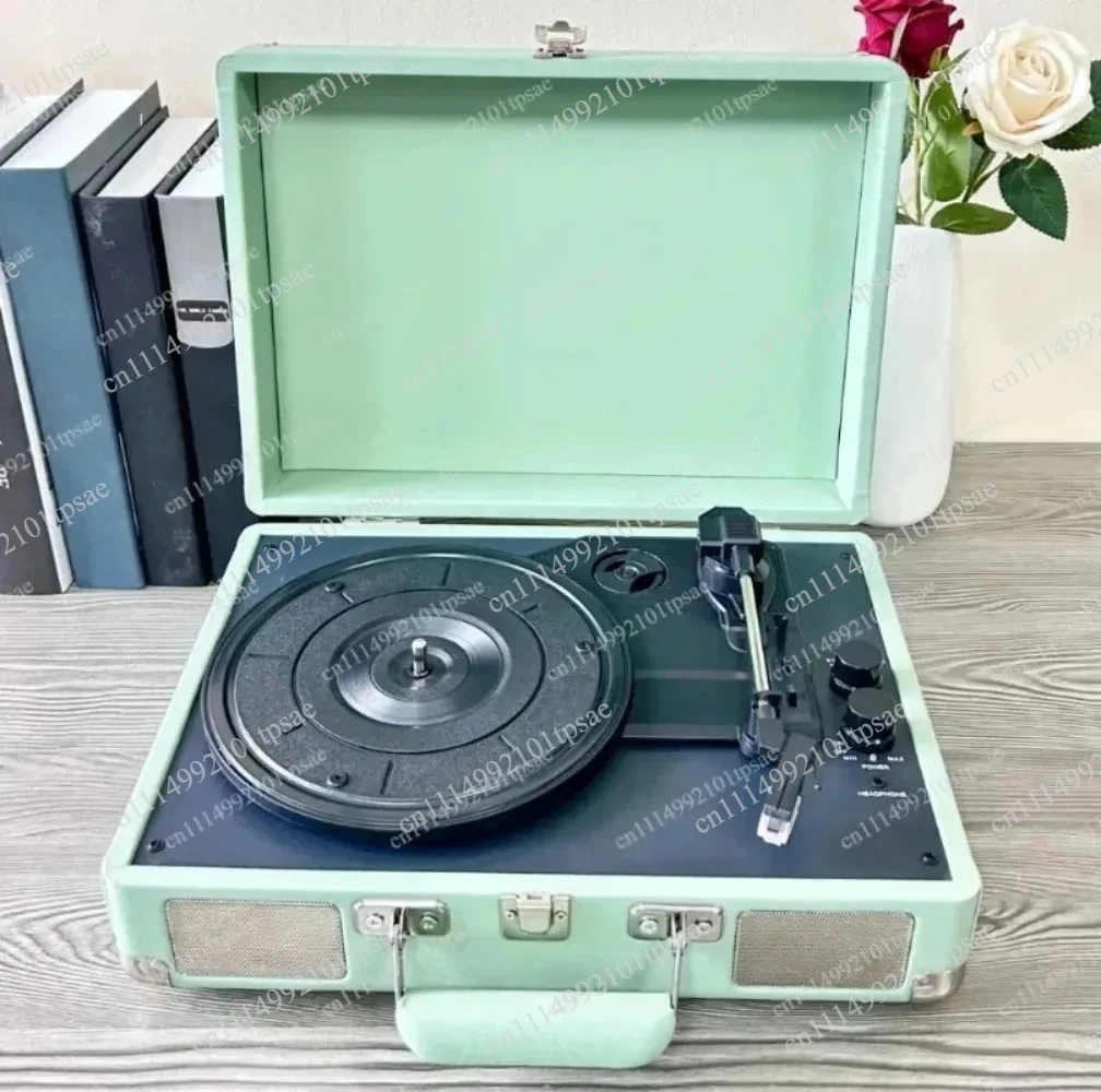 CD Player Portable Mini Gramophone Desktop Vinyl Recording Player Portable Wireless Bluetooth Audio Phonograph