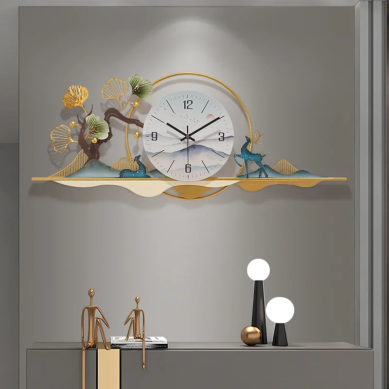 

New Chinese style personalized home clock decoration art clock restaurant hanging watch modern simple and creative mute