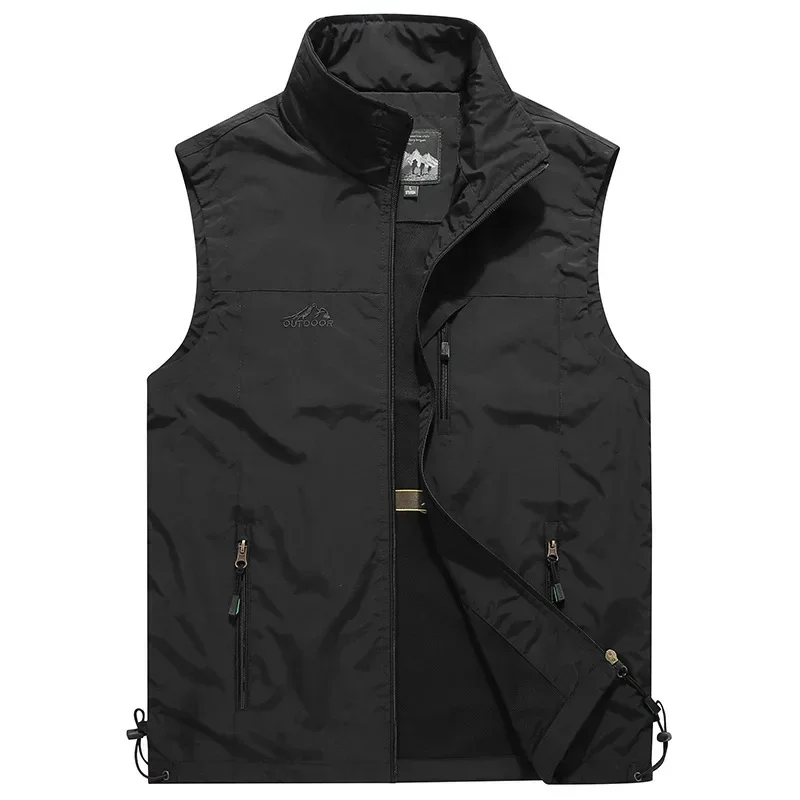 Gilet Fin Décontracté avec de Nombreuses Poches pour Homme, Veste d'Été avec Fermeture Éclair, Nouvelle Collection