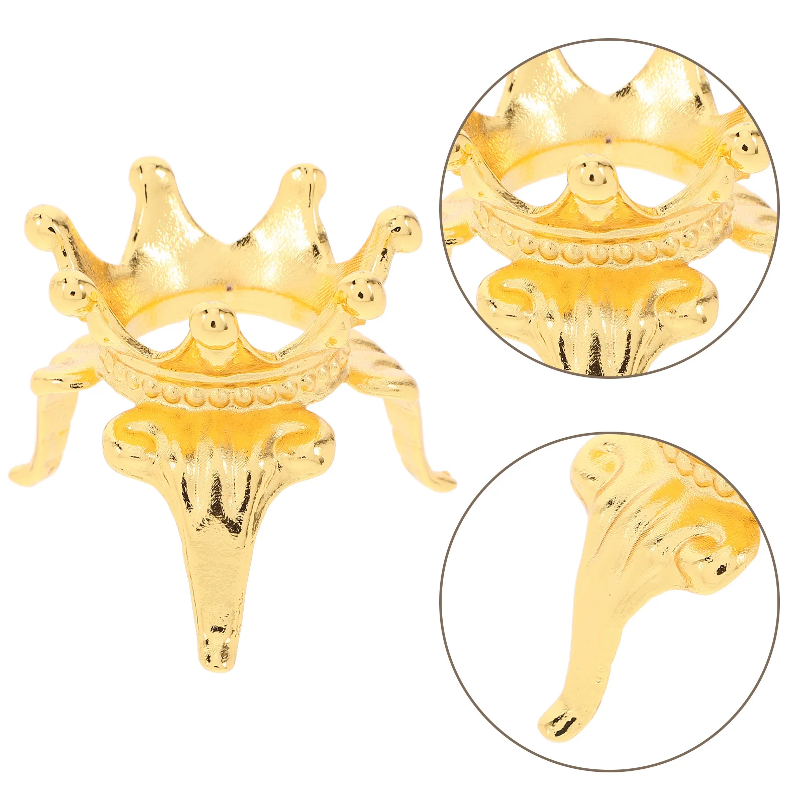 

1pcs Crystal Ball Base Mini Crown Display Stand For Quartz Sphere Holder Small Ornament Pedestal Table Decor Light Bases Snow