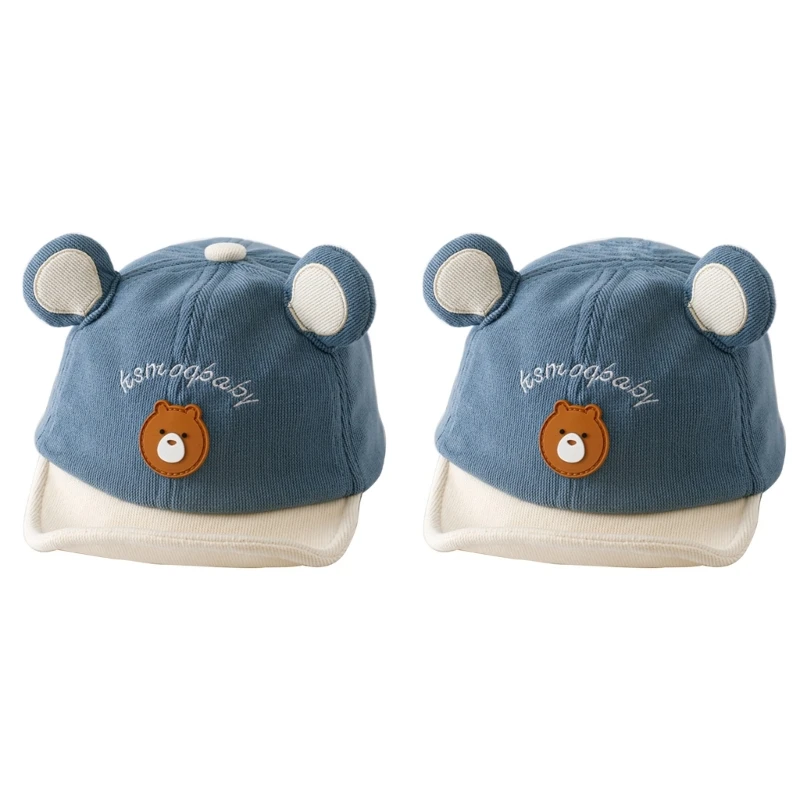 Baby Girl Boys Baseball Cartoon Bear Hat Sunscreen for Outdoor Wear