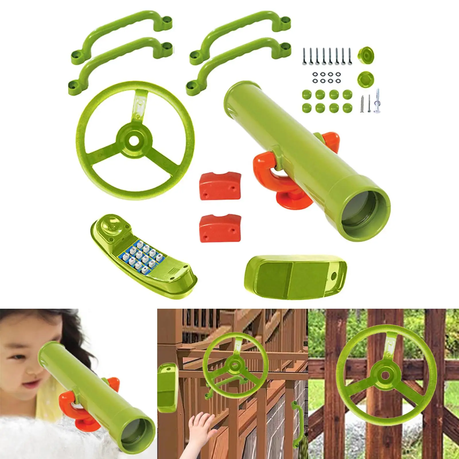 

Outdoor Playset Heavy Duty Pirate Telescope Toy Phone Playground Equipment for