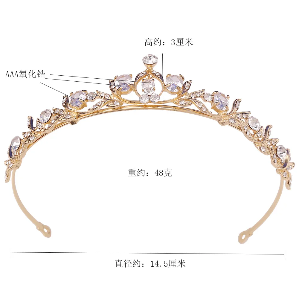 DIEZI Korean Girls Zircone Small Crown Tiaras Women Wedding Bridal Princess Birthday Party Elegant Flower Crystal Accessories