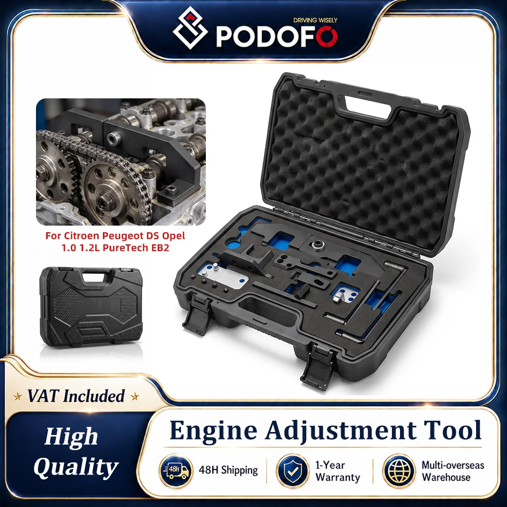 Kit di strumenti per la regolazione della distribuzione del motore Podofo per Citroen, Peugeot, DS, Opel 1.0 1.2L PureTech EB2, set di strumenti per la sostituzione della cinghia di distribuzione e la