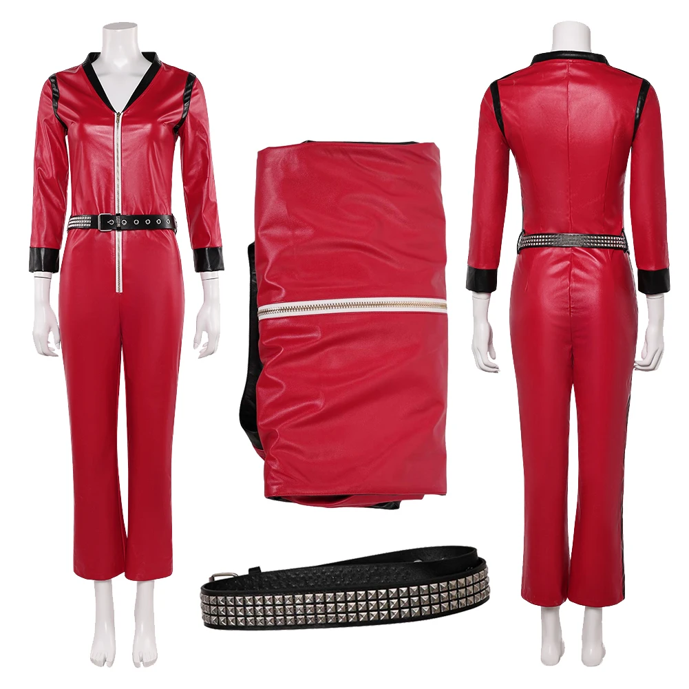 2010 película Runaways Cosplay Joan Jett mono rojo disfraz de fiesta para mujeres trajes de juego de rol trajes disfraz de Halloween Carnaval
