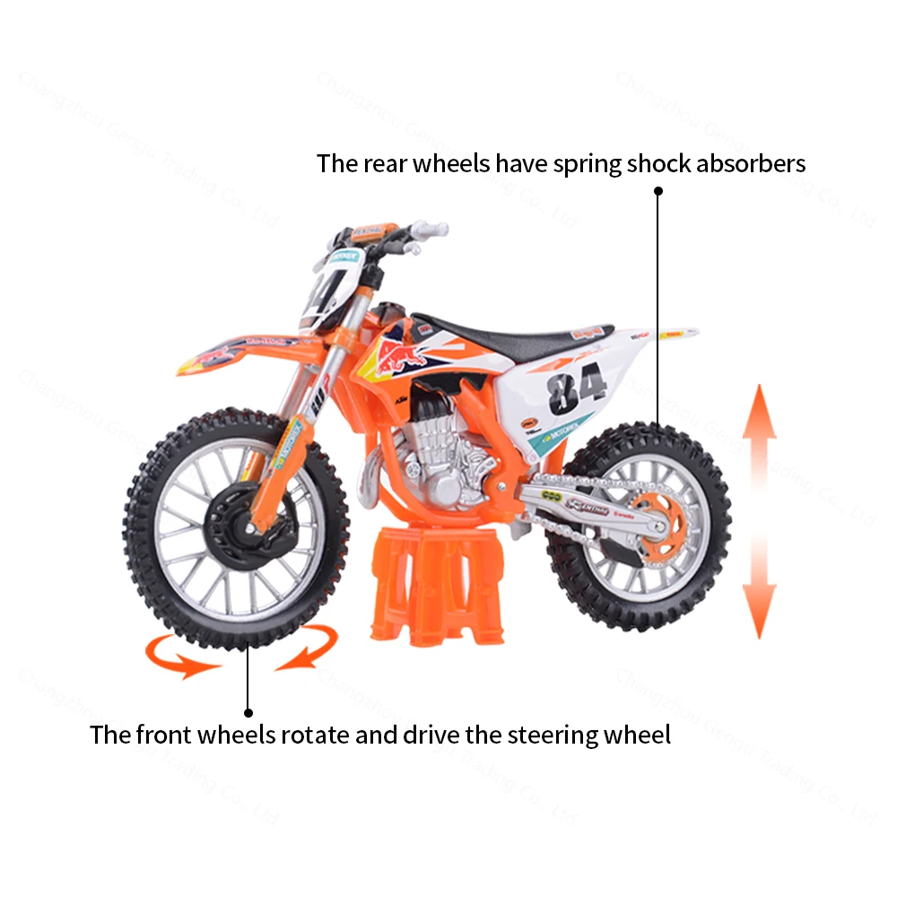 Bburago 1:18 KTM 450 SX-F Edição de fábrica 2018 Simulação Liga Modelo de motocicleta Brinquedo Carro Coleção de presente