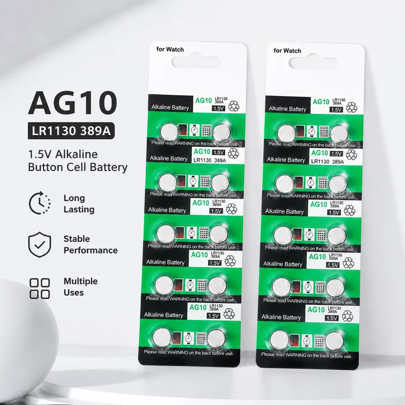 

10pcs/20pcs AG10 LR1130 Button Cell Batteries High Capacity Coin Cell Power Supply for Electronic Devices