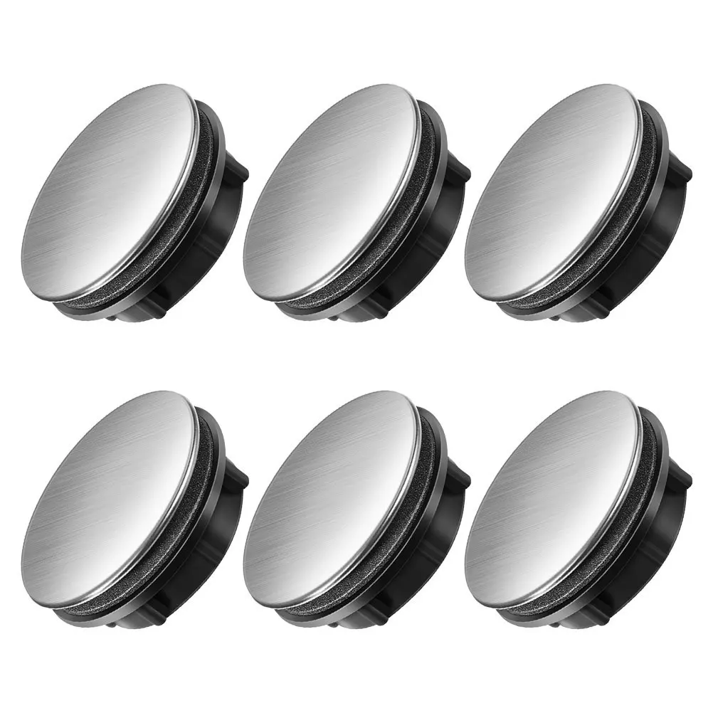 

6Pcs Sink Hole Cover Stainless Steel Kitchen Faucet Hole Cap Concealer for Unused Openings Secure Fit with ABS Screw Gasket