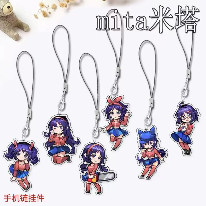 MiSide Anime Keychain Arcylic Cartoon Figures Mita Keyrings Kids Gift Key Chain Accessories