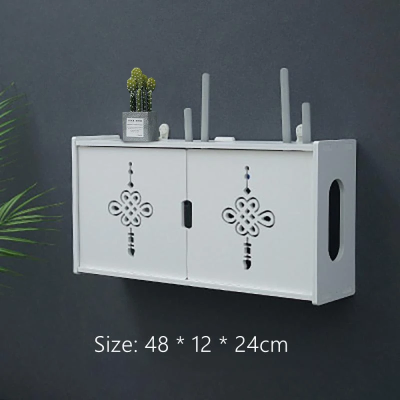Große Drahtlose Wifi Router Regal Lagerung Boxen Kabel Power Plus Draht Halterung Holz-Kunststoff Wand Hängen Stecker Board DIY wohnkultur