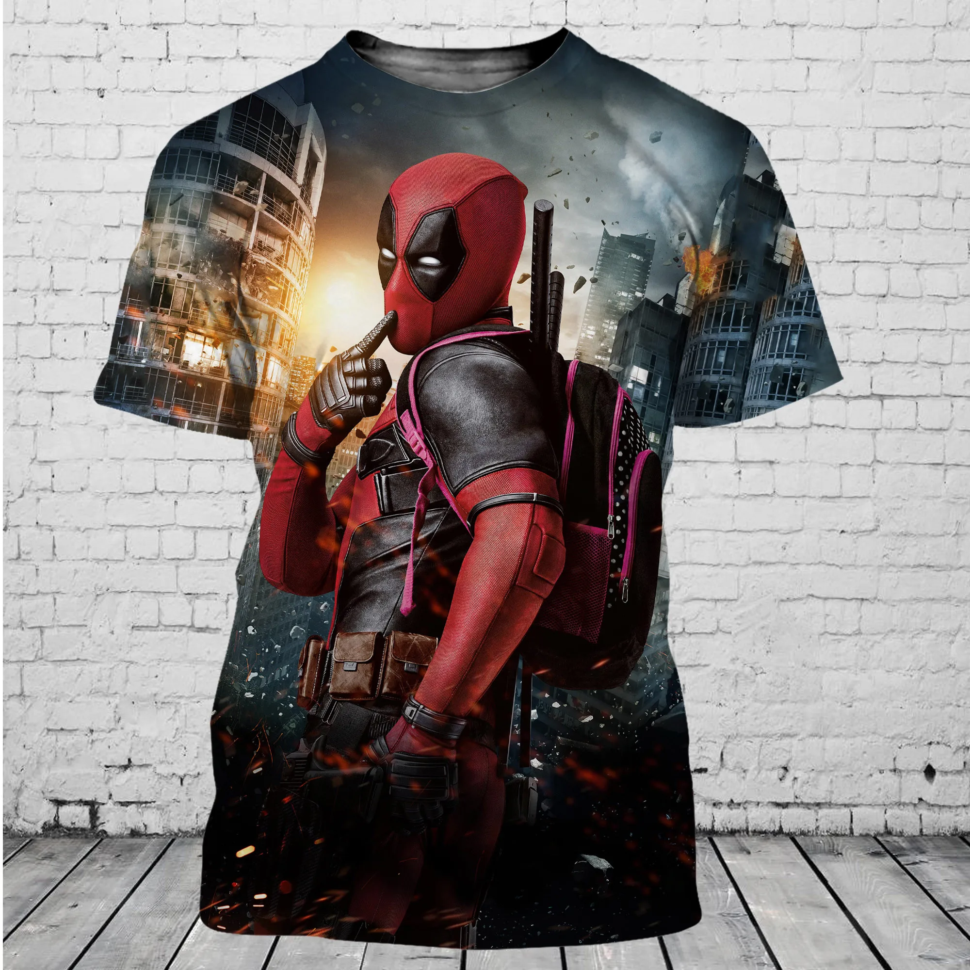 

Disney Kids 3D Printed T-Shirt Summer Deadpool Cartoon Pattern Men Women Short Sleeve Casual Tops Street Fashion YK2